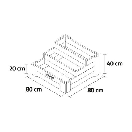 Mesa de cultivo BOX Stairs 80 - Hortalia