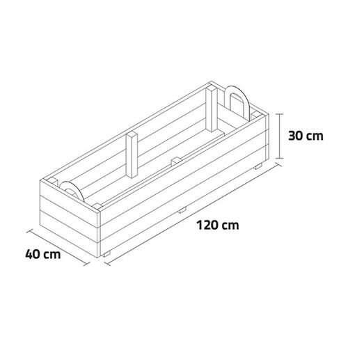 Jardinera GHIO KD 120x40x30 - Hortalia