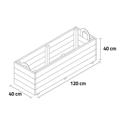 Jardinera GHIO KD 120x40x40 - Hortalia