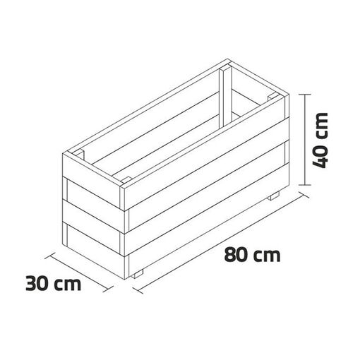 Jardinera GHIO 80 x 30 x 40  - Hortalia