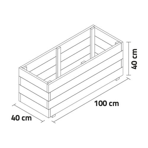 Jardinera GHIO 100 x 40 x 40 - Hortalia