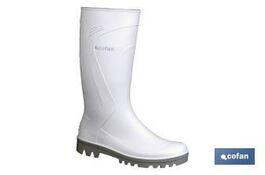 Bota de Agua | Alta | Fabricada en PVC - Talla 38 | Color Blanco | Suela Antideslizante y Resistente a la Abrasin