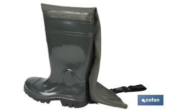 Bota de agua hasta el Muslo - Talla 41 | Fabricada PVC | Color Verde | Ligera e Impermeable