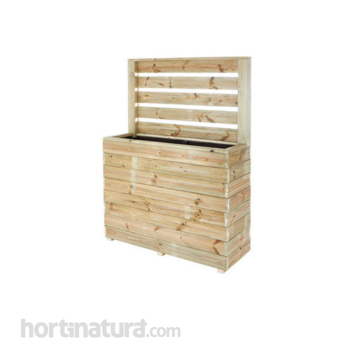 Jardinera KOMA 80 con Panel Bajo de Madera - Hortalia