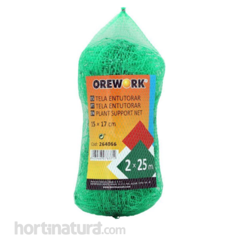 Malla para entutorar Orework 2x25m (15X17cm - 8 g/m)