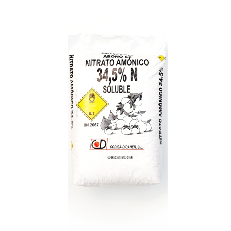 Nitrato Amónico 34,5% 25 Kg-Uso Agrícola