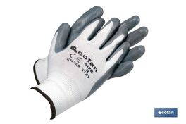 Guante Nylon Gris-Blanco T9