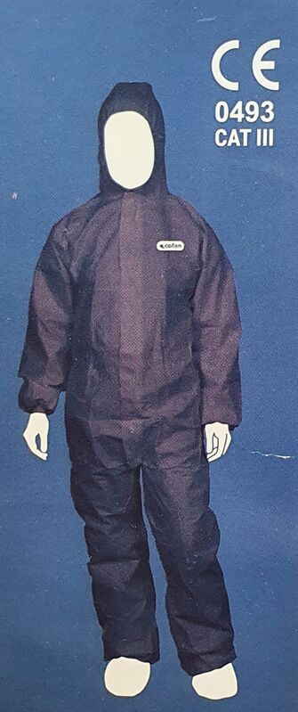 Buzo de Protección Química Azul con capucha Talla XL